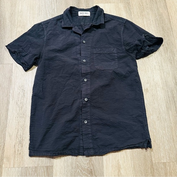 Alex Mill Men's Dark Blue Short Sleeve Shirt - Picture 2 of 7